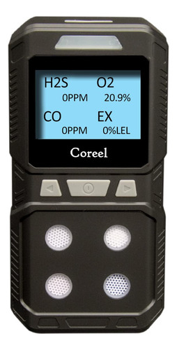 Coreel Monitor De Gas 4, Medidor Portátil Co, H2s, O2, Ex .