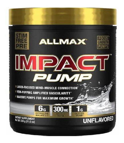 Allmax Impact Pump 300 Gr Citrulina Malato Sabor Sin Sabor