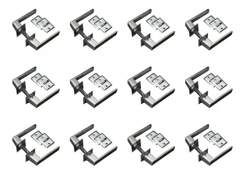 Combo Doce Manijas Aluminio Biselada Cromo Puerta Economica