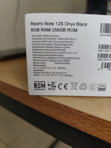 Xiaomi Redmi Note 12 S 256/8g Negro Dual Sim Onyx-negro (Usado)