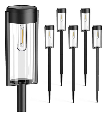 Bucasa Solar Pathway Lights Outdoor 6 Pack, Actualizado Supe