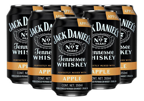 Pack X24 Latas De Bebida Jack Daniel's Con Manzana 350ml C/u