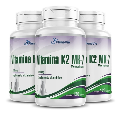 Vitamina K2 Mk-7 Menaquinona 3x 120 Cápsulas Softgel R$hoje!