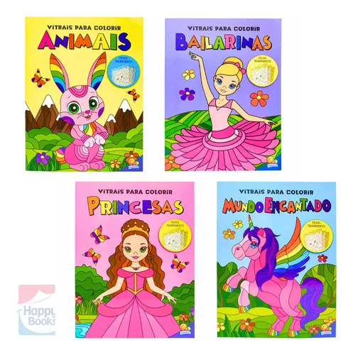 VITRAIS PARA COLORIR TODOLIVRO BAILARINAS FOLHAS TRANSPARENTES