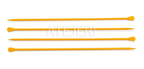 Imagen 2 de 4 de Par Dos Agujas Tejer De Plástico Tricot N° 6 Al 10 X Par
