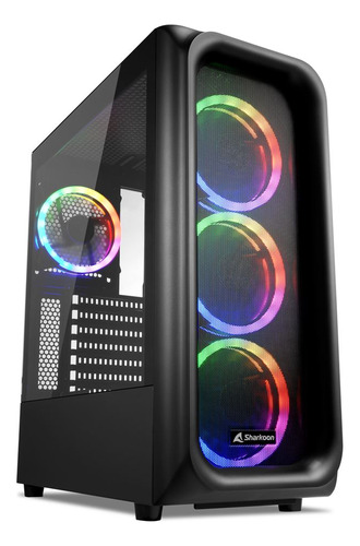 Gabinete Gamer Sharkoon Tk5m Rgb 4 Fanes 120mm 