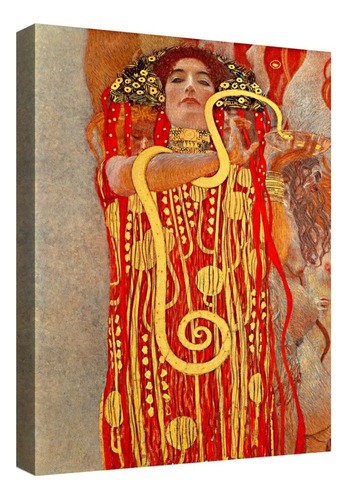 Cuadro Decorativo Canvas Coleccion Gustav Klimt 60x45 Color Medicina Armazón Natural