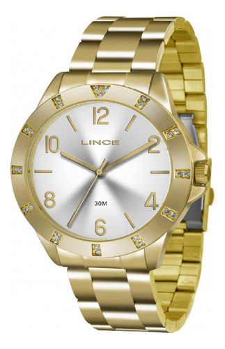 Kit Lince Feminino 5 Atm Dourado Lrg4367l K187