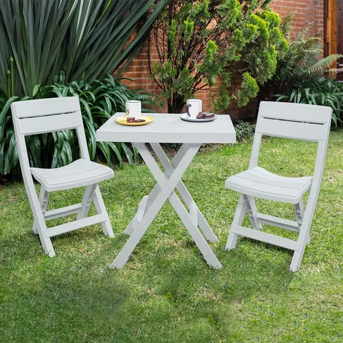 Juego Balcón Jardín Plegable Mesa 2 Sillas Rimax Práctico