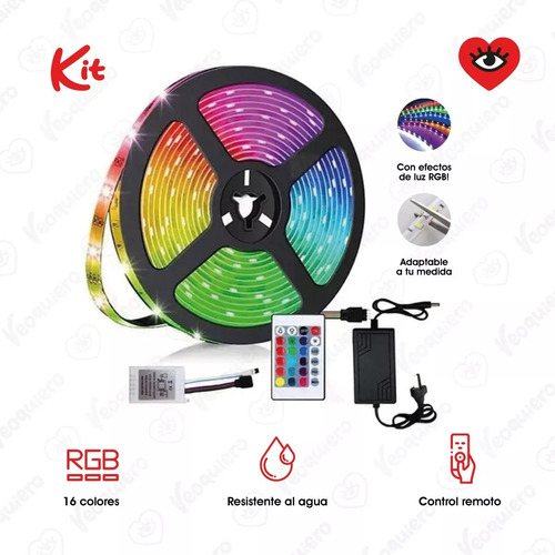 Combo Tira Luz Led 5050 + Luz Led Modular Hexagonal Rgb
