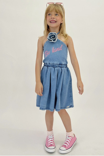 Vestido Infantil Jeans 73471 Drop Barbie Core Infanti