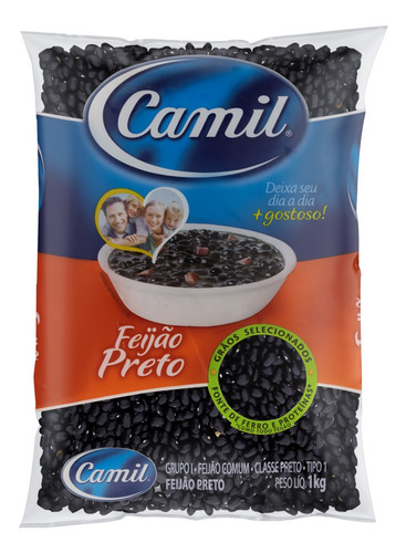 Feijão Preto Tipo 1 Camil Pacote 1kg