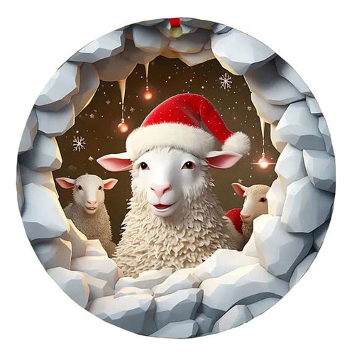 . Adorno Navideño Con Forma De Vaca, Acrílico, Plano,