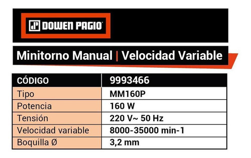 Minitorno Dowen Pagio MM160P 160W 220V 50Hz