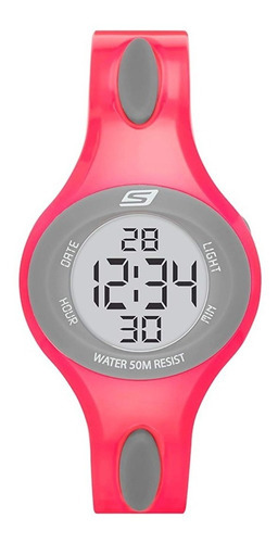 Reloj Skechers Digital Gray Pink Color de la correa Rosa Color del fondo Blanco