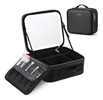 Comprar Maletín Para Maquillajes Con Luz Y Espejo Negro