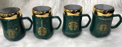 Mug Picillo Starbucks Vaso Cerámica Tapa Espejo Taza Cafe