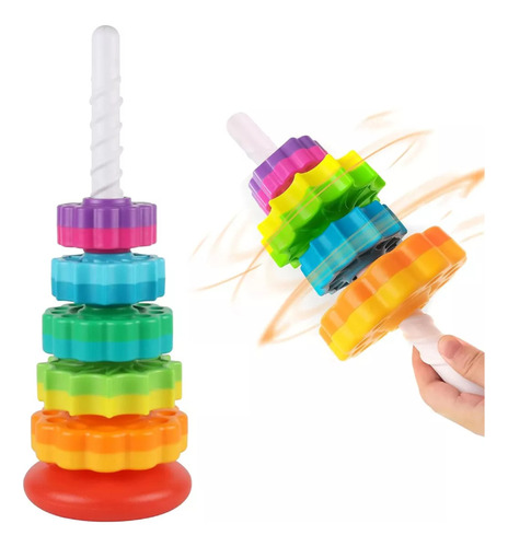 Juguetes Giratorios Apilables Torre Rainbow Juego Montessori
