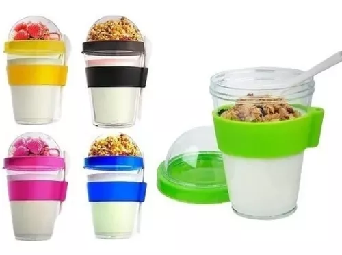 Vaso De Yogurt Leche Bebidas Y Cereal Frutas Frutos Secos Oem