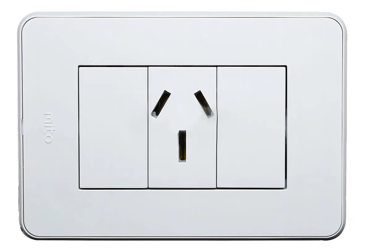 Bastidor Completo Toma 20A Jeluz Mito Blanco Pack 4 Unidades 220V