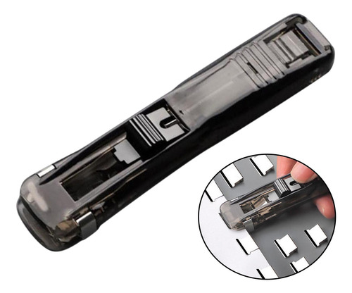 De Grapadora: 11,5 Cm X 2,3 Cm Clip: 1,6 Cm X 0,3 Cm Negro