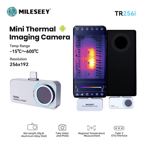 Mileseey Tr256i Câmera Térmica P/ Celular Usb C Android C/nf