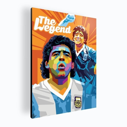 Cuadro Moderno Mural Poster Diego Maradona 42x60 Mdf