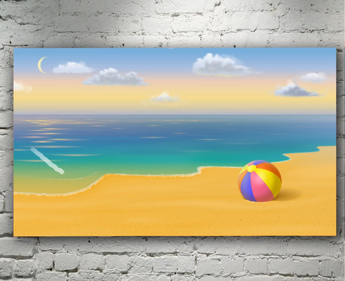 Cuadro Decorativo Playa `pelota Arte Vacaciones  35x55cm