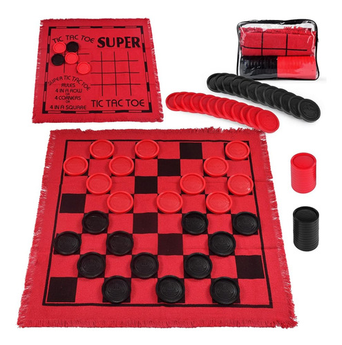 Juegos De Mesa De Damas Gigantes 3 En 1 Tic Tac Toe Juego De