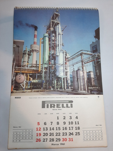 Imagen 4 de 9 de Antiguo Almanaque Pirelli 1961 Impecable Ro 1832