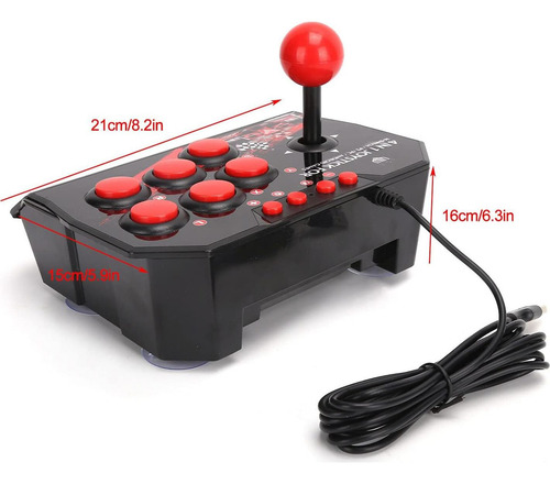 Fight Stick Cuifati Joystick Con Cable 6 Botones Negro/rojo
