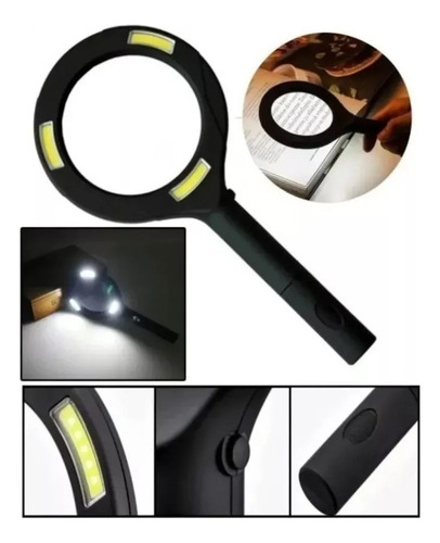 Lupa De Lectura Con Luz Led Aumento 3x 250 Lúmenes Día Noche