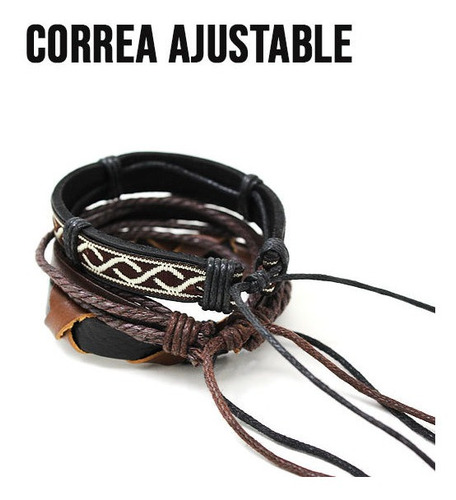 Imagen 5 de 7 de Set De 3 Pulseras Diferentes Con Dijes O Cuerda Trenzada