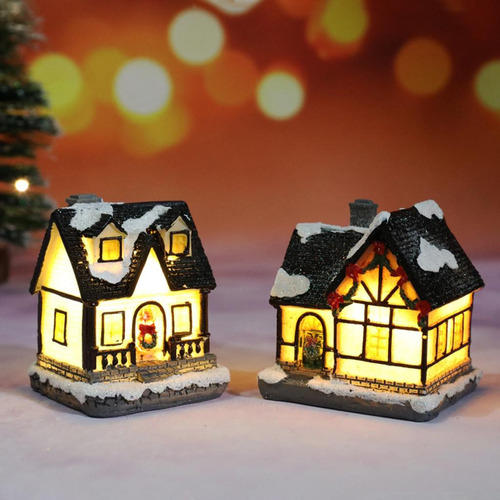 Diy Resina Navidad Led Luz Casa Estilo 1 Pequeña Estilo 1