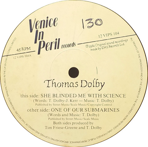 Vinilo Maxi Thomas Dolby - She Blinded Me With Science 1982
