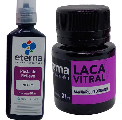 Set 3 Laca Vitral Eterna Para Vitraux Y Pasta Relieve Negro