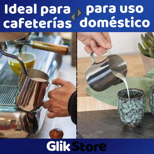 Jarra Pitcher Barista Latte Art Profesional Acero Inox 350ml Plateado