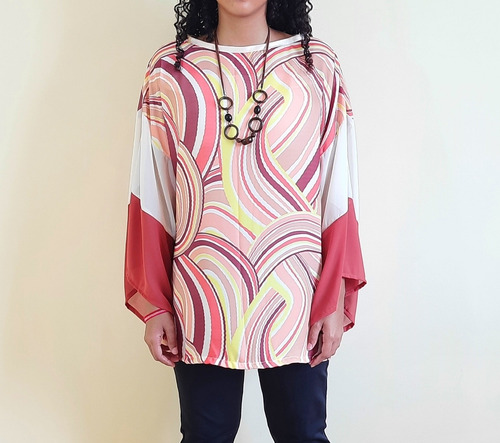 Imagem 2 de 5 de Blusa Bata Feminina Tecido Giovana