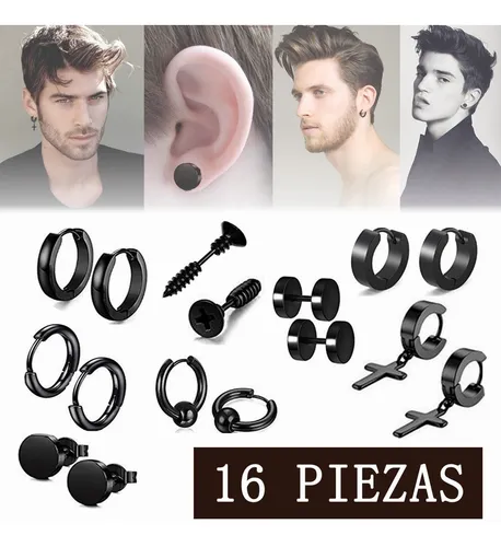 Set 8 Pares Piercing Acero Quir rgico Aretes Hombre Oreja