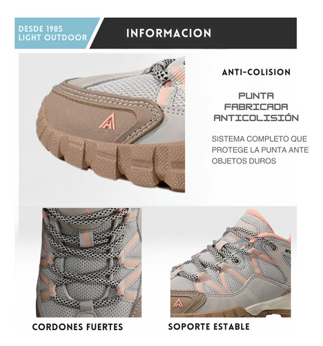 Tenis Senderismo Para Mujer Humtto Montaña Camping Transpirable Tenis Para Trail Botas Senderismo