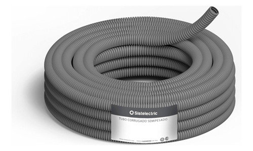 Caño Corrugado Gris 22mm Genrod 25mts Ignifugo Semipesado