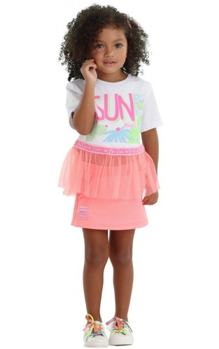 Conjunto Infantil Mon Sucré Jardim Tropical Neon 19048