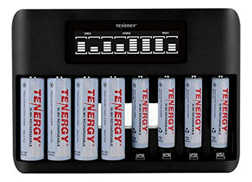 Cargador Rápido Con Pantalla Lcd De 8 Bahías Tenergy Tn480u 