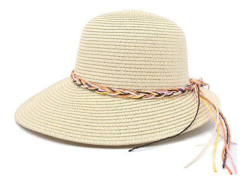 Sombrero Capelina Rafia Mujer Visera El Sol Tirita Color