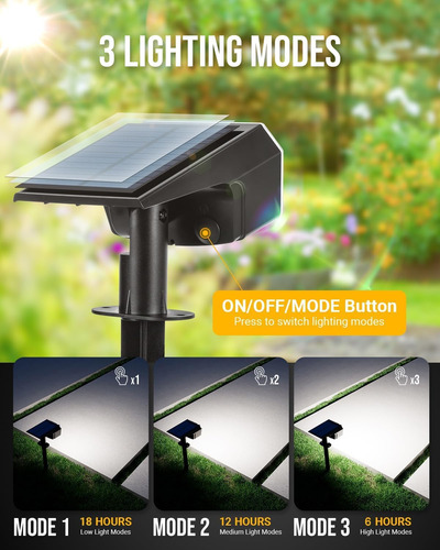 Focos Solares Led 66 Luces Ip65 Impermeables Para Patio Y Ja