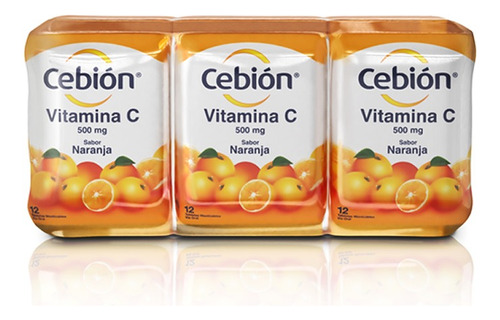 Cebión Masticables Vitamina C 12x6u - Unidad a $650