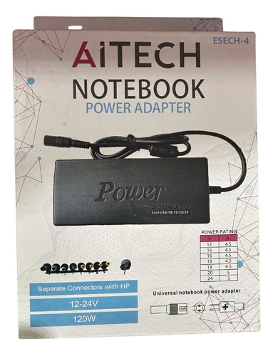 Cargador Notebook Universal Aitech Power Adapter 12a 24a