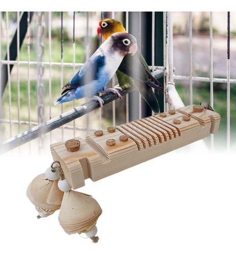 Juguete De Corcho Para Masticar Pájaros De Madera, Juguete