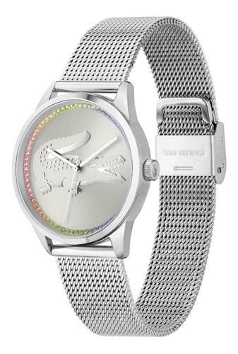 Reloj Lacoste Ladycroc 2001259 Acero Para Dama Liniers Color Plateado