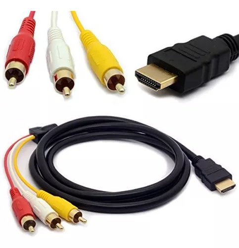 Cable HDMI a RCA de 10 pies con IC, HDMI macho a 3-RCA Cable AV Video Audio  Convertidor de Componentes Adaptador 1080P Cable para TV HDTV DVD